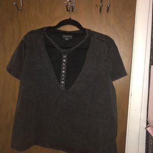 Black CROPPED Shirt sz OX!